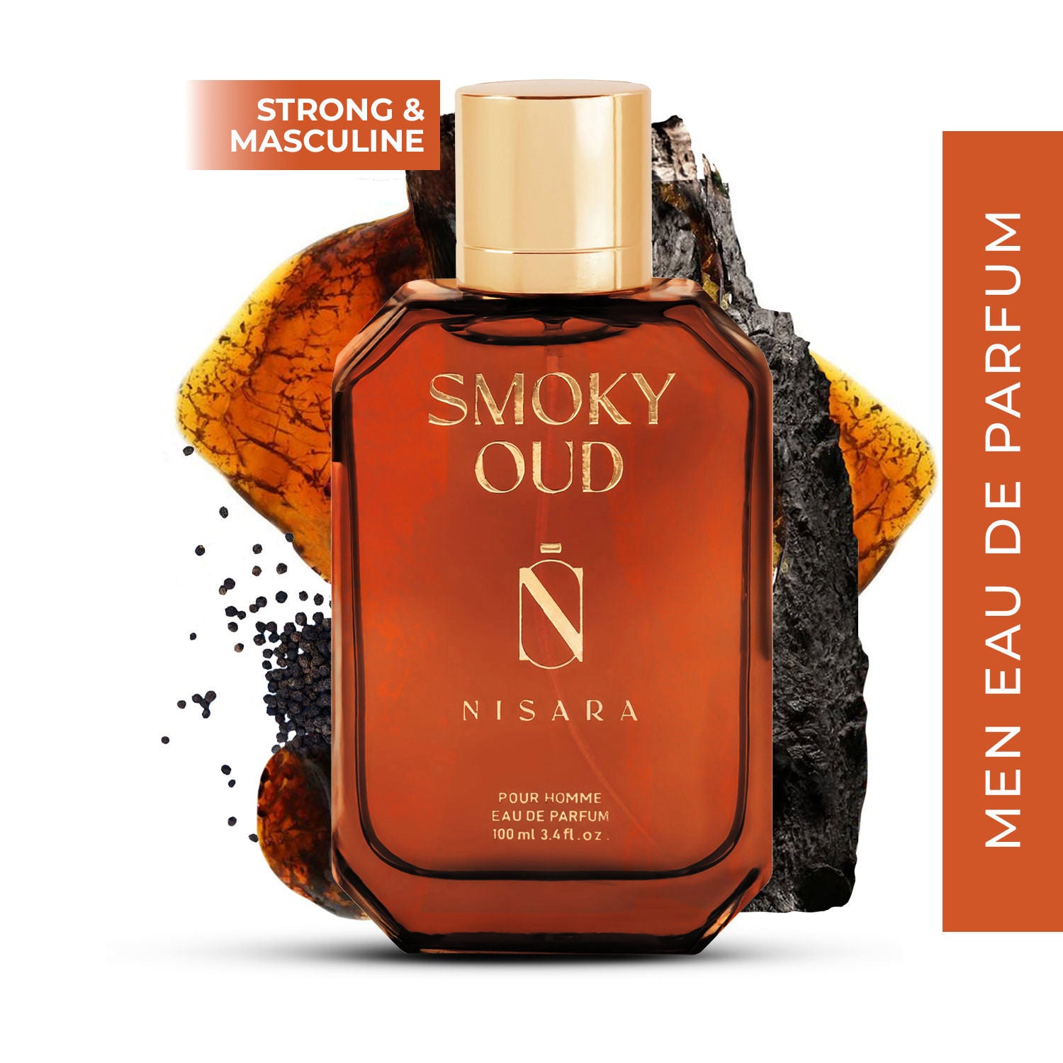 Smoky Oud - Perfume For Men,Eau De Parfum,Long Lasting Tobacco-Woody Fragrance