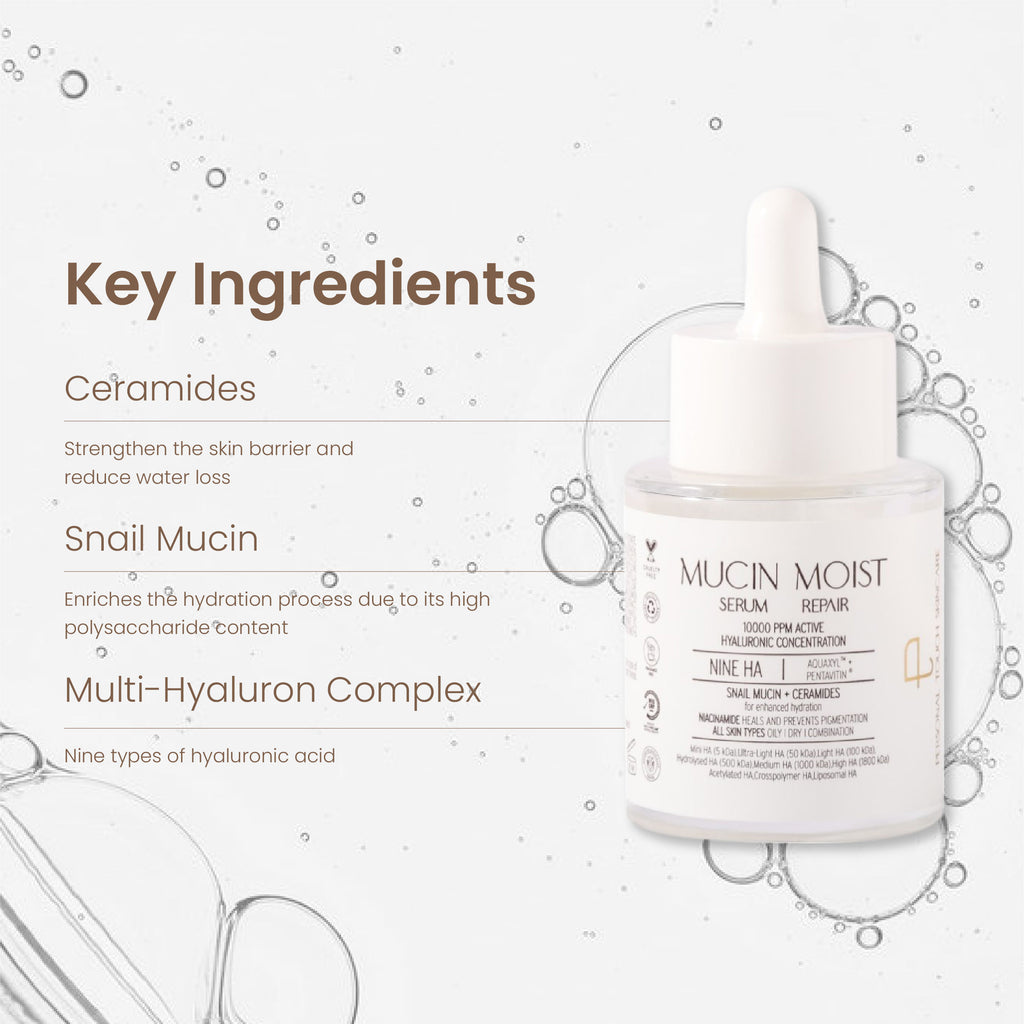 Personal Touch Snail Mucin Serum with Hyaluronic Acid & Ceramides,Brightening & Skin Glow
