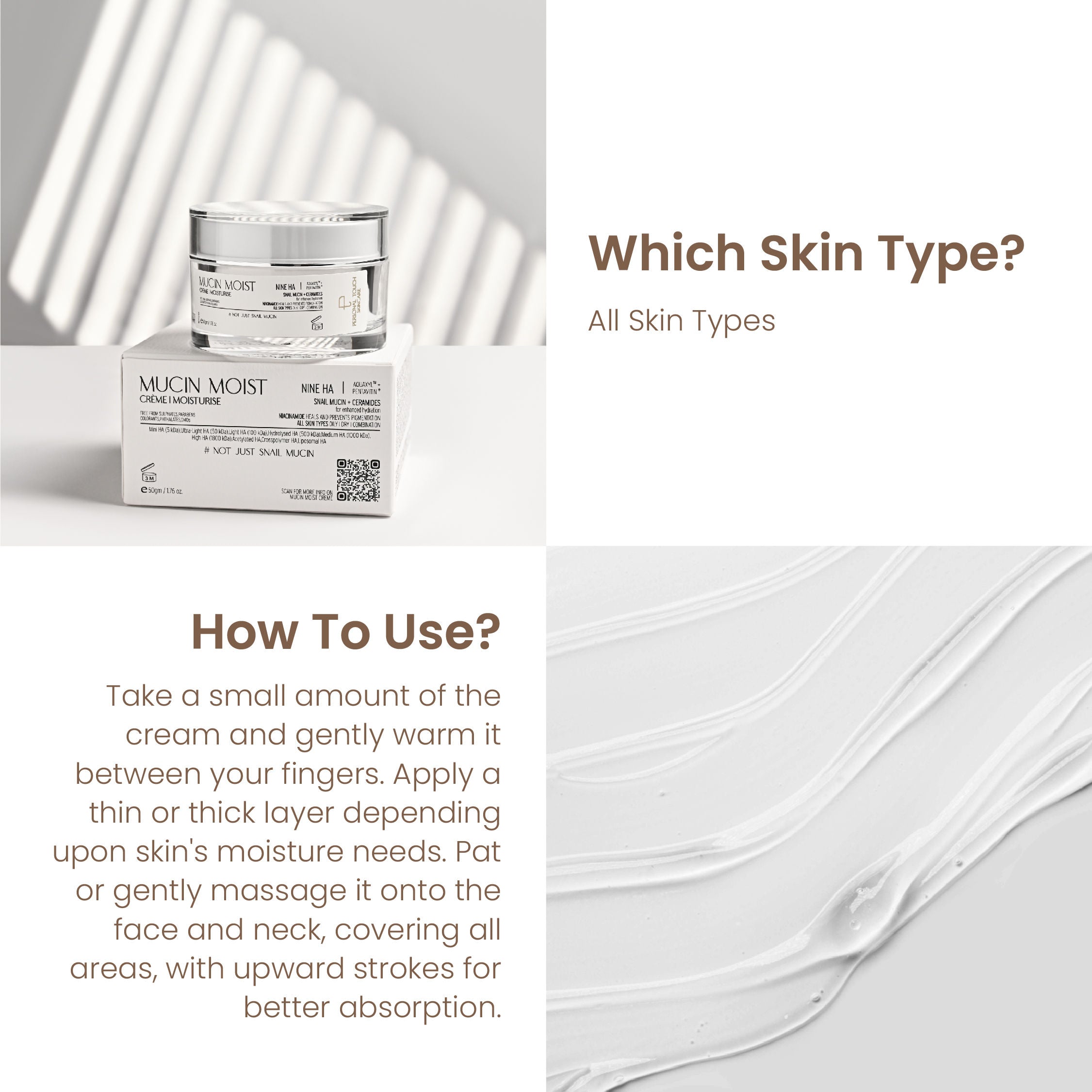Personal Touch Snail Mucin Cream with Ceramides for Barrier Repair