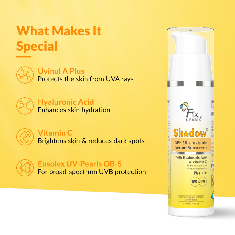 Shadow Invisible Serum Sunscreen SPF 50+ PA+++ |No White Cast| For All Skin Types