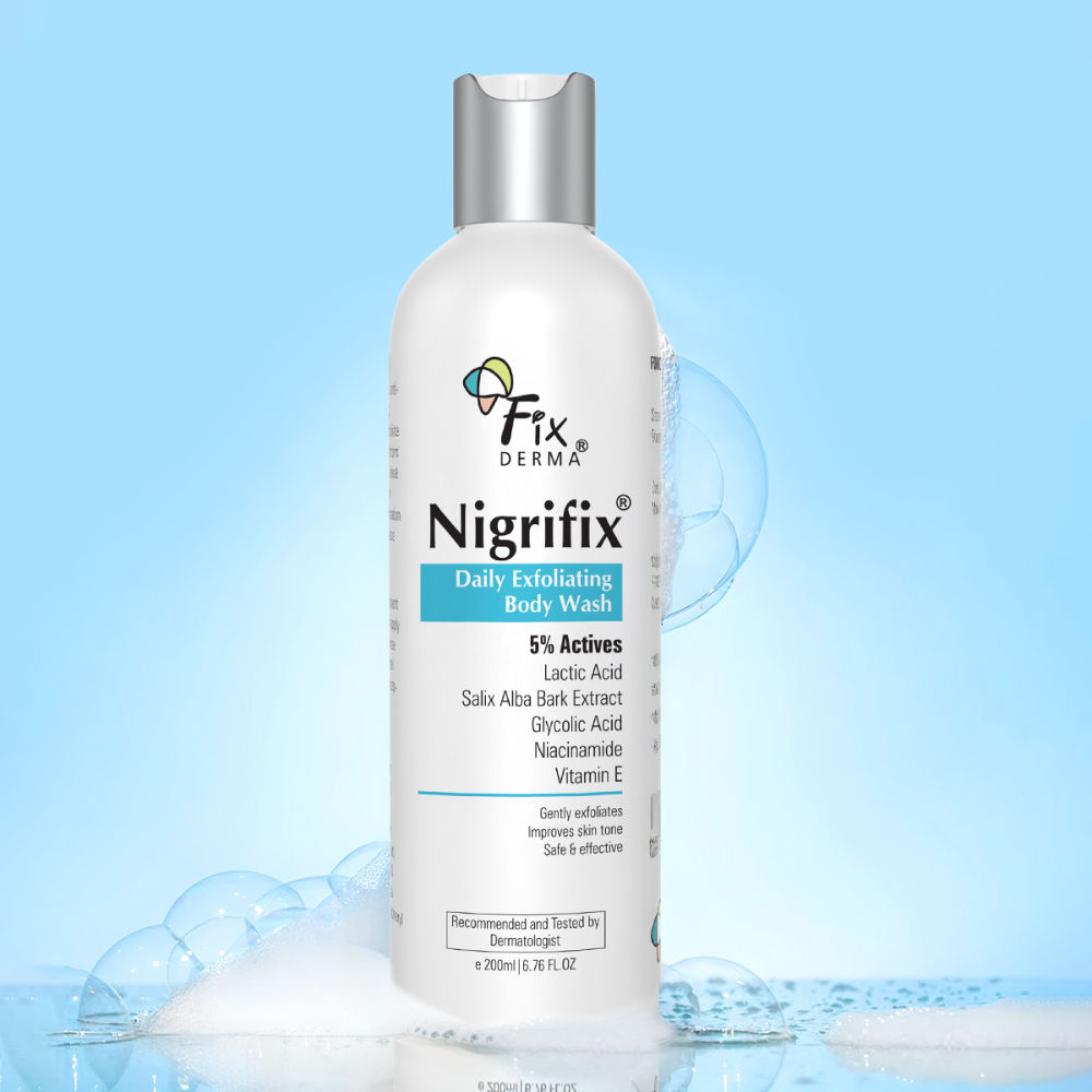 Nigrifix Exfoliating Body Wash with 5% Actives,Glycolic acid, Lactic Acid Shower Gel