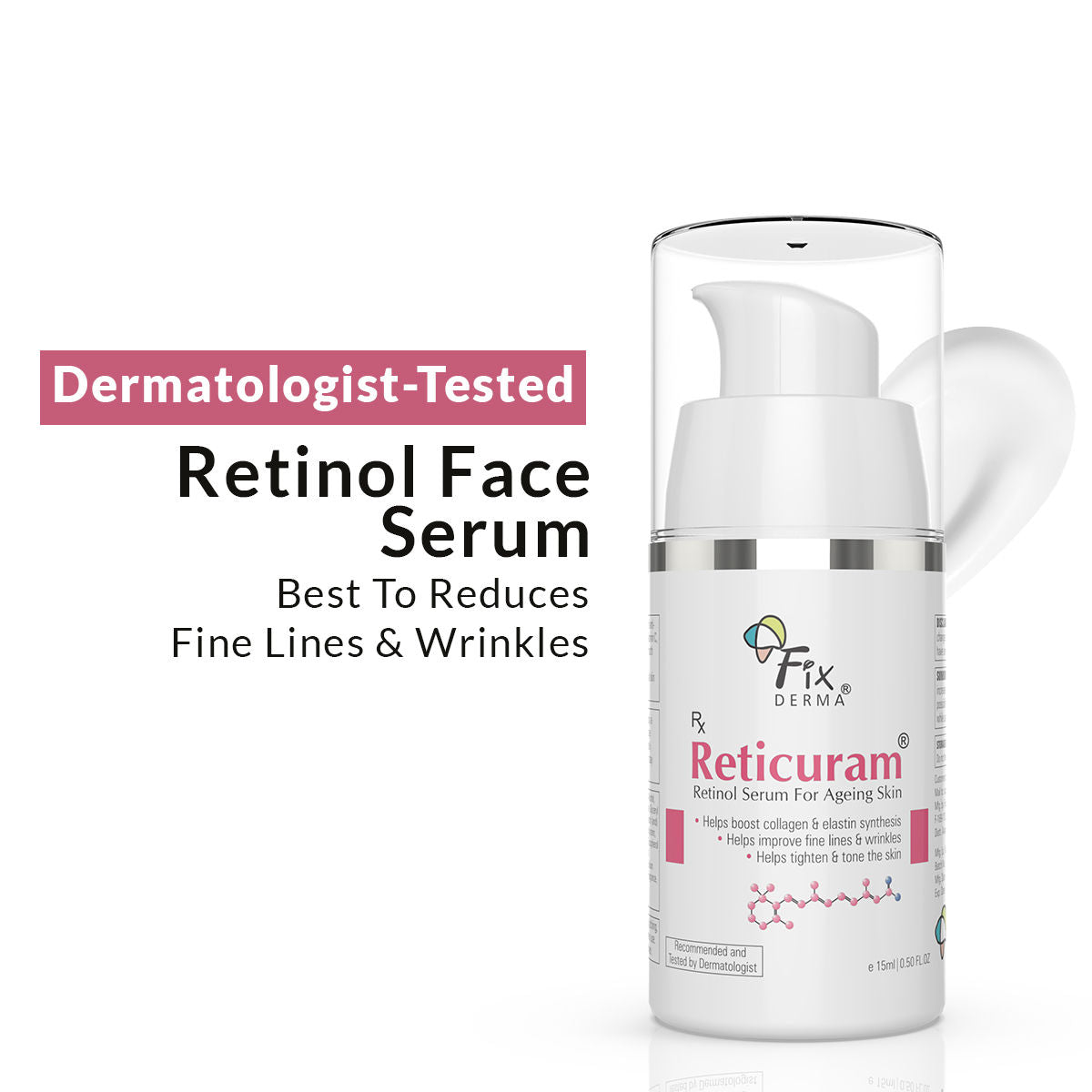 0.05% Pure Retinol Reticuram Face Serum For Anti Aging, Night Face Serum Vitamin C