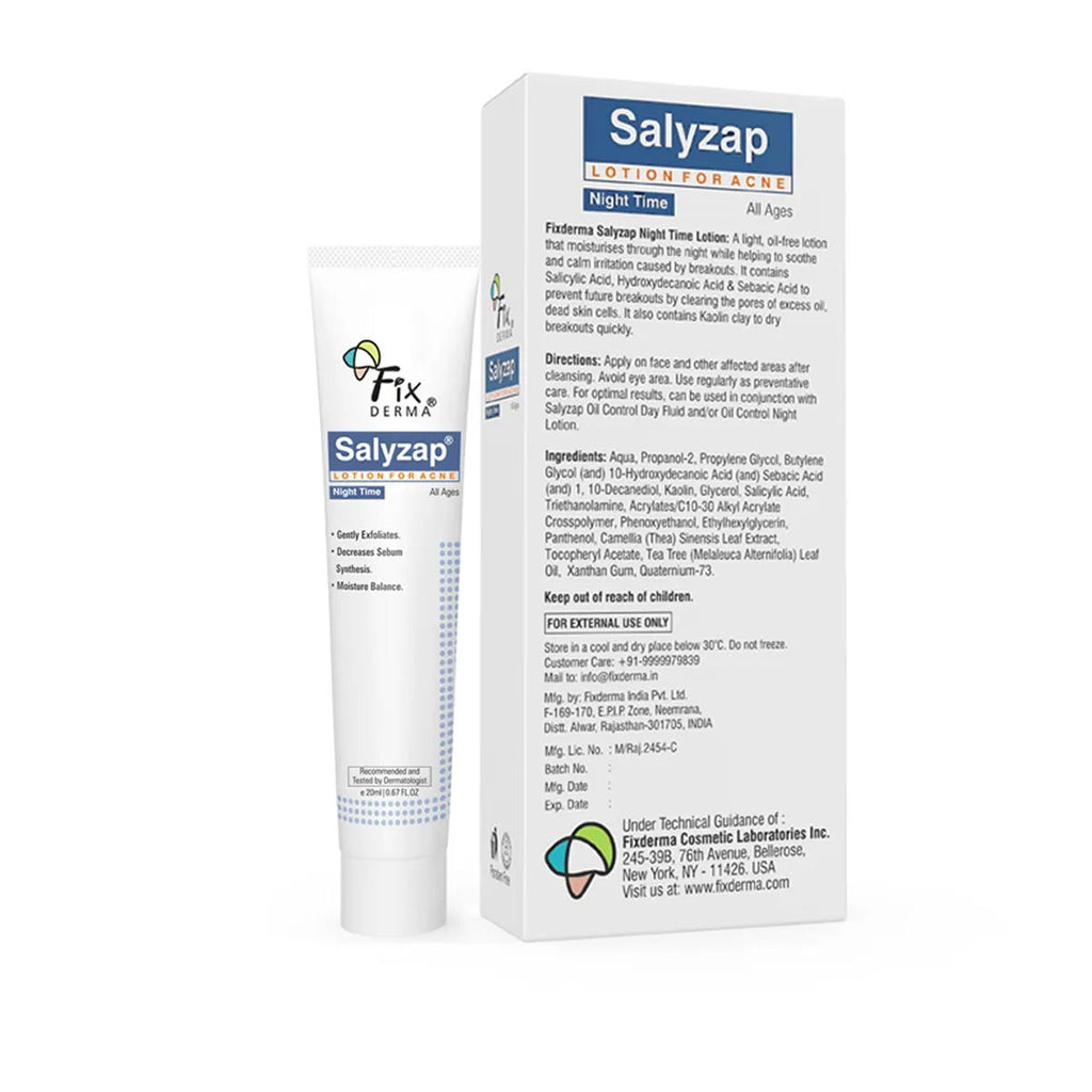 Salicylic Acid Salyzap Night Time Lotion, For Acne Scars, Pimples & Exfoliator