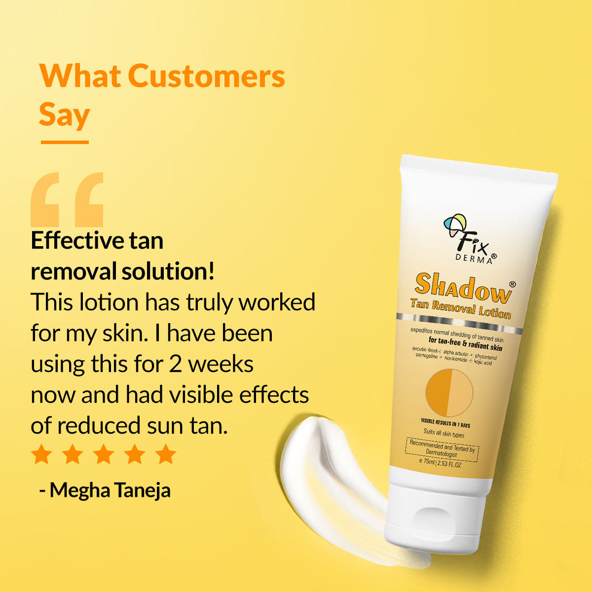 Shadow Tan Removal Lotion, Brightening & Revitalizing Face, Gentle Exfoliation