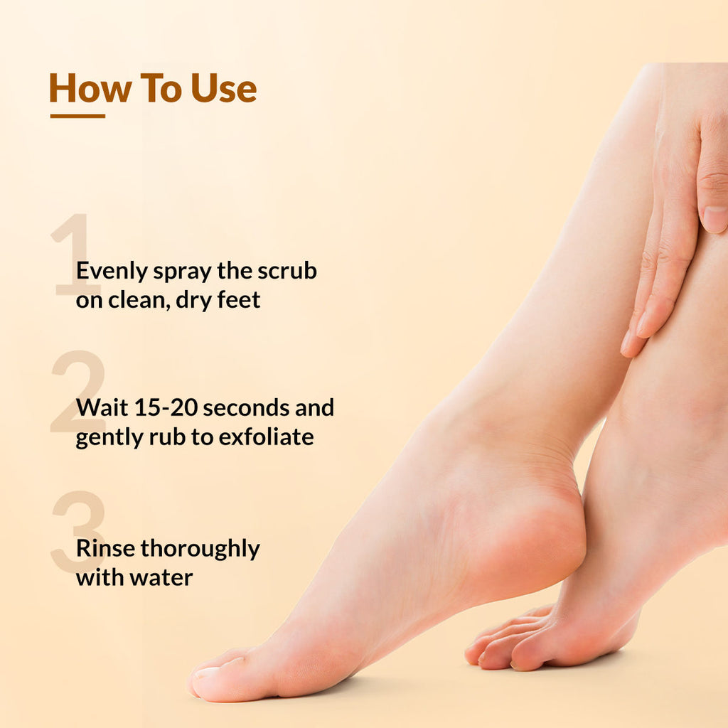 Foobetik Foot Scrub Spray with 5% Lactic Acid & Shea Butter for Smooth Heels