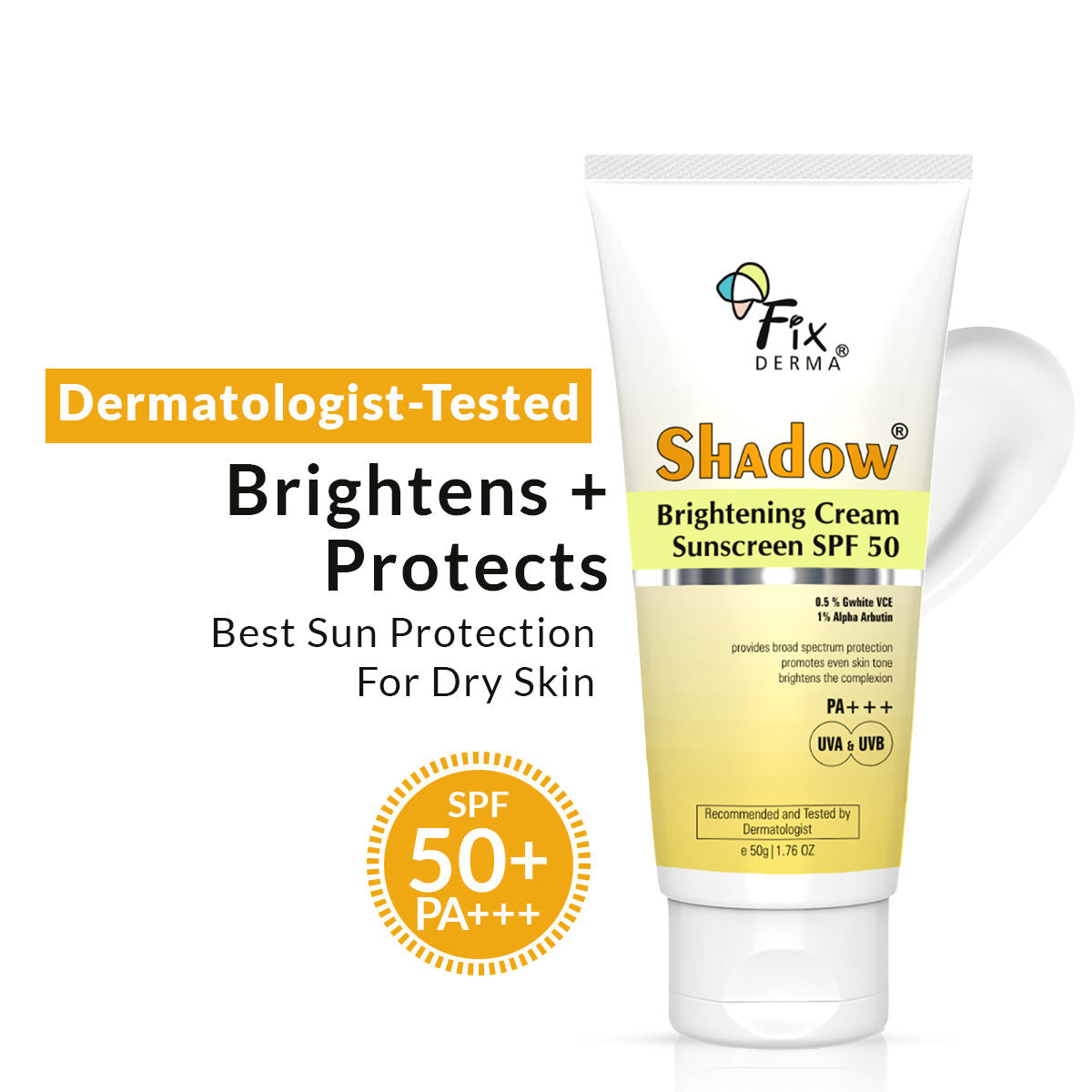 Shadow Brightening Sunscreen SPF 50 PA+++With Vitamin C Reduce Tan & Brightens
