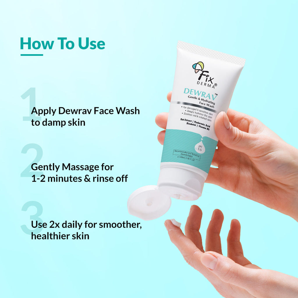Dewrav Gentle & Hydrating Face Wash with 6% Oats Extract, Dry to Normal Skin