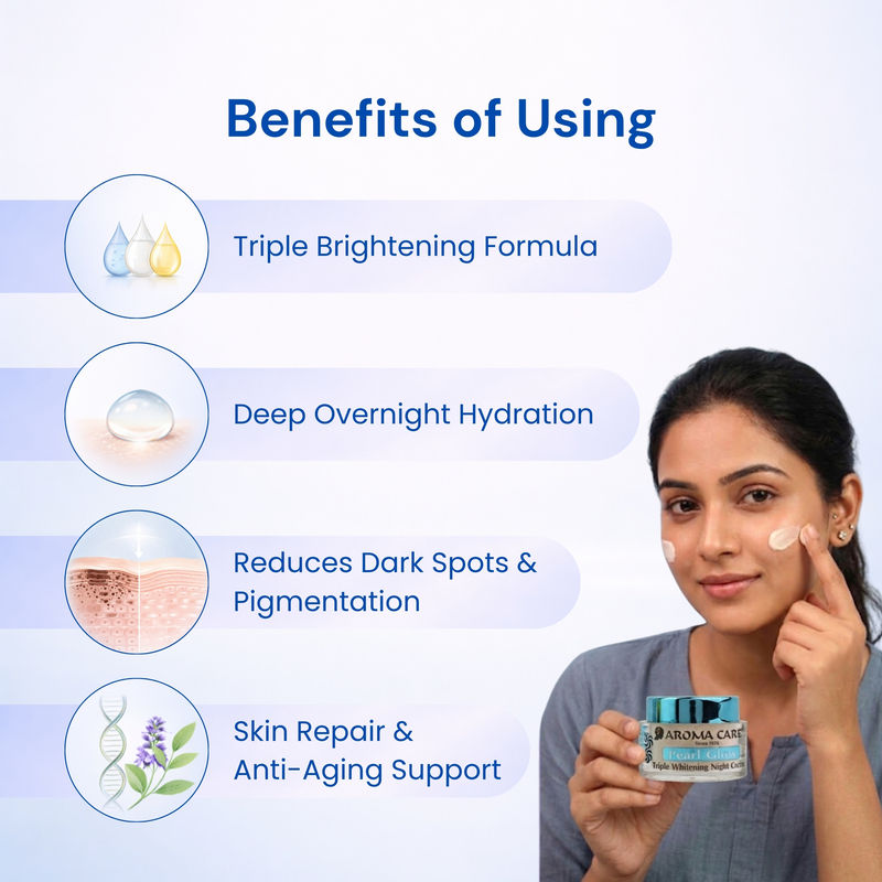 Pearl Glow Triple Whitening & Anti-Ageing Night Cream for All Skin Types