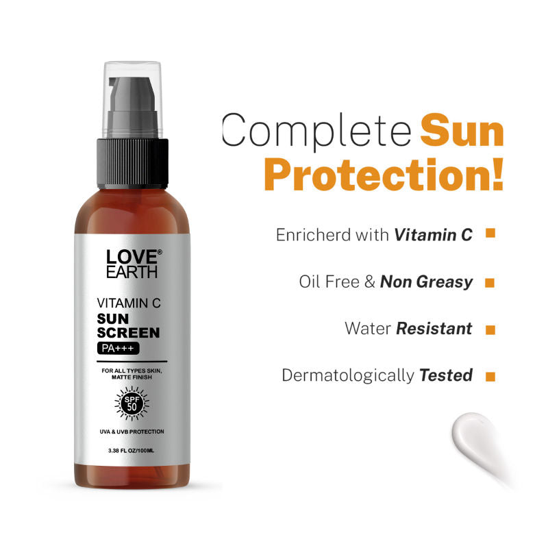 Vitamin C Sunscreen SPF-50 for UVA UVB Ray Protection with Vitamin CEssential Oils