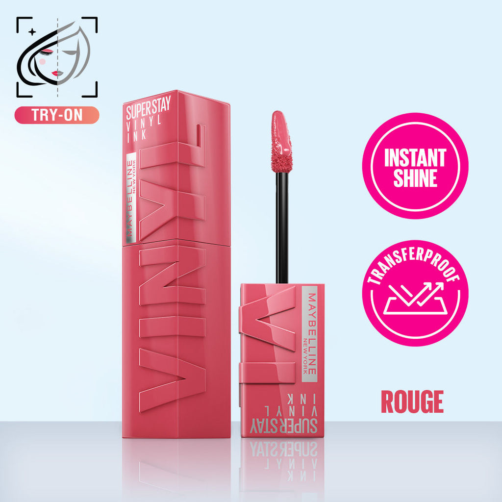 Super Stay Vinyl Ink Liquid Lipstick, Instant Shine Lasts Up To 16H - Rogue