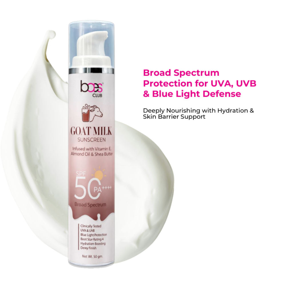 Goat Milk Sunscreen Spf 50 Pa++++ With Shea Butter Vitamin E No White Cast All Skin Type