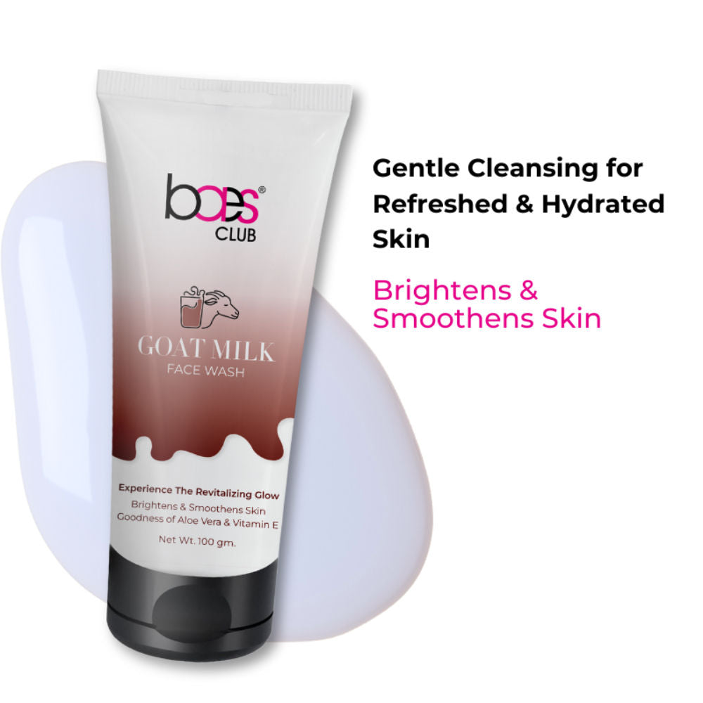 Goat Milk Face Wash With Vitamin E & Aloe Vera For Brightening And Smoothening, Unisex