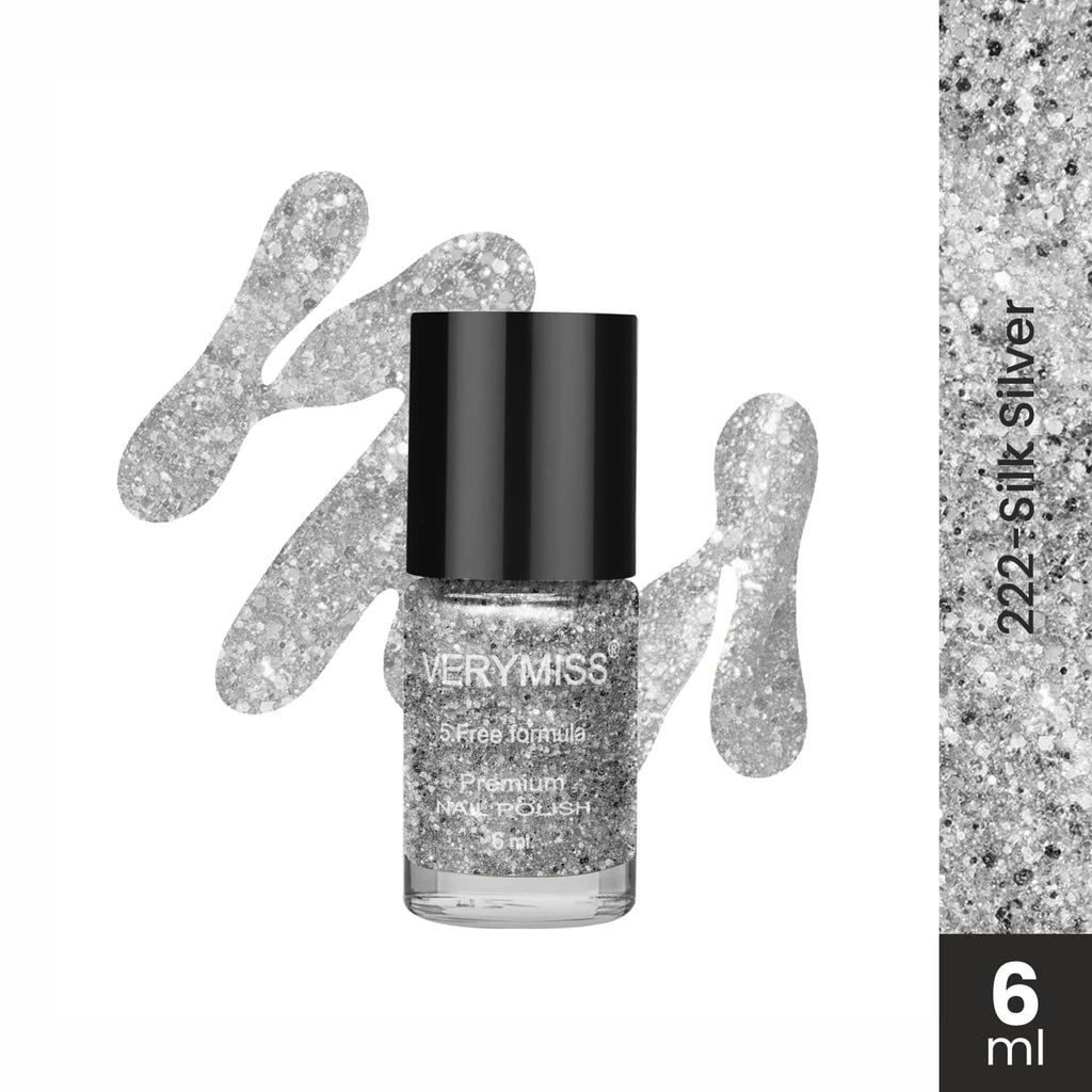 Premium Nail Polish - 222 Silk Silver
