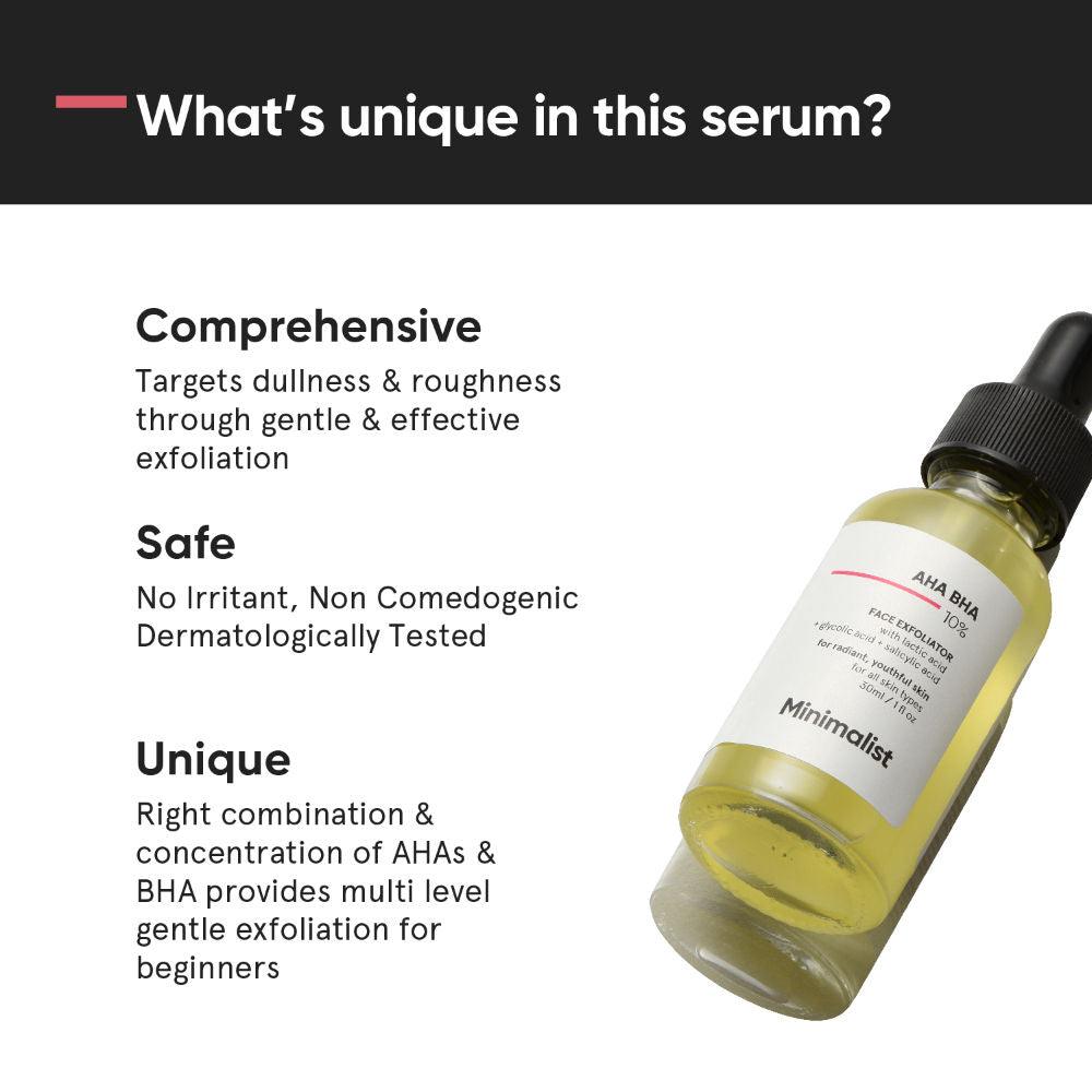 10% AHA BHA Exfoliator With Hyaluronic Acid For Even Tone & Texture