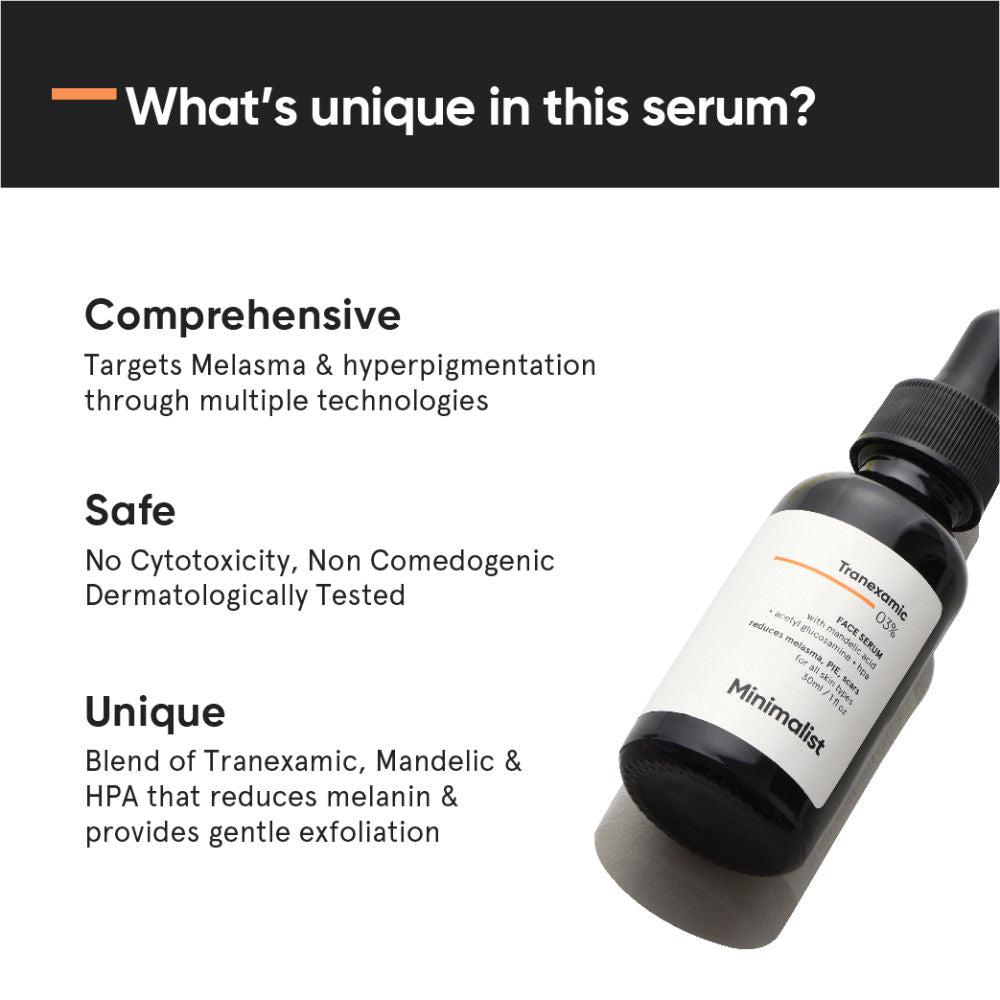 3% Tranexamic Acid Face Serum For Melasma- Acne Scars- Hyperpigmentation Or Erythema (PIH/PIE)