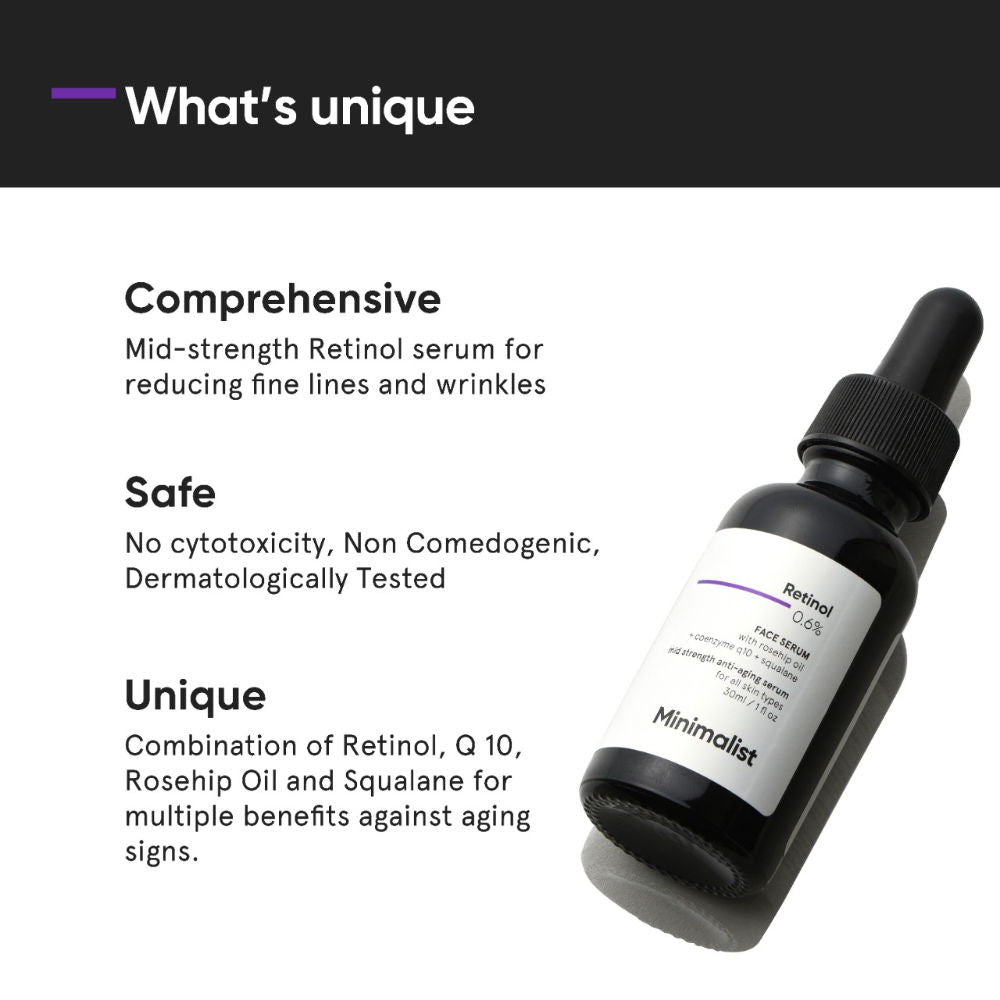 Retinol 0.6% Anti Aging Mid-Strength Formula For Fine Lines & Wrinkles