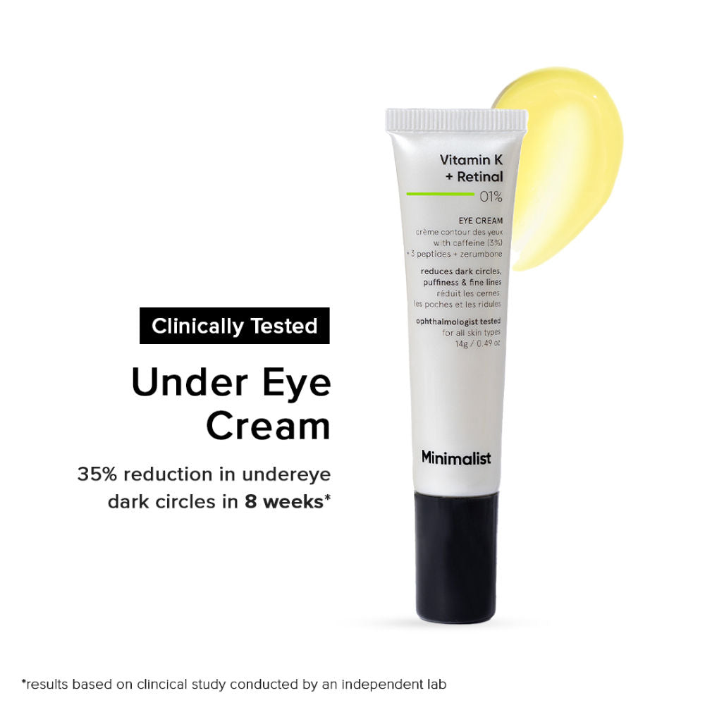 Vitamin K + Retinal 01% Under Eye Cream With Caffeine 03% For Dark Circle & Puffiness