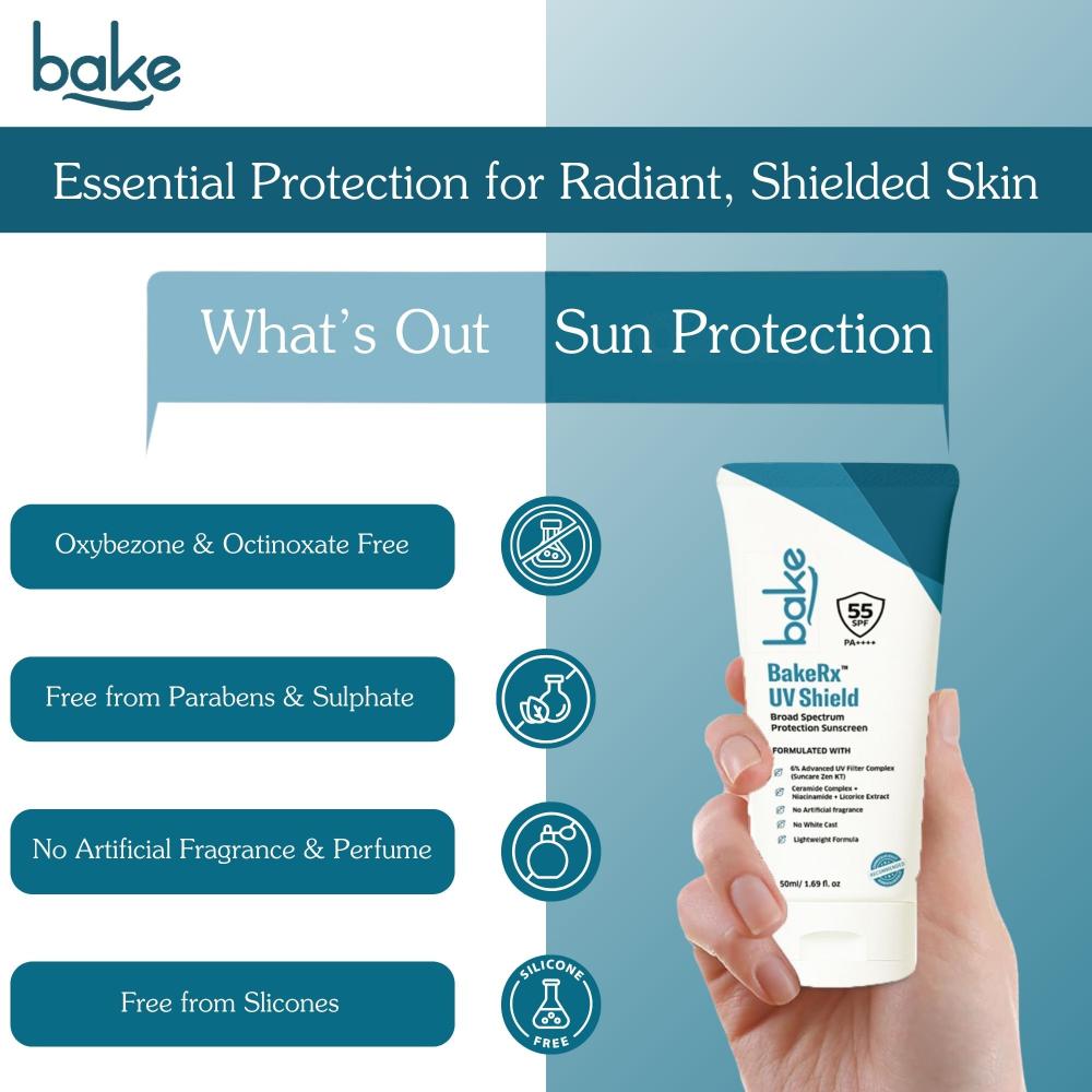 UV Shield Sunscreen SPF 55 PA++++ with 6% Advanced UV Filters & Ceramide for Broad Protection