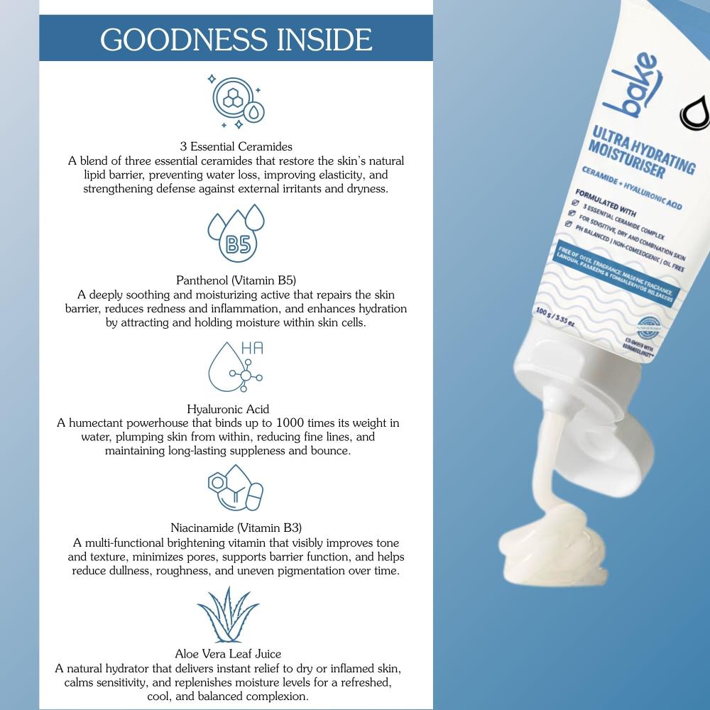 Ultra Hydrating Face Moisturizer with 3 Essential Ceramides for Barrier Repair-72H Hydration