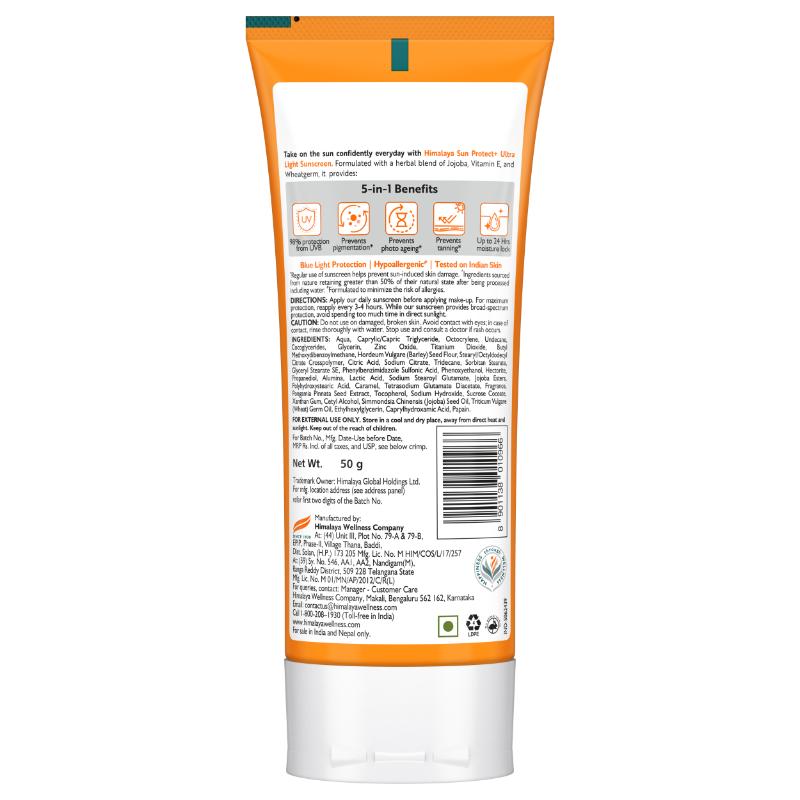 Sun Protect+ Ultra Light Sunscreen SPF 50 PA++++ Sweat Resistant,100% No White Cast