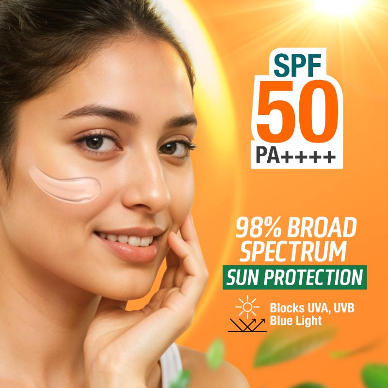 Sun Protect+ Ultra Light Sunscreen SPF 50 PA++++ Sweat Resistant,100% No White Cast