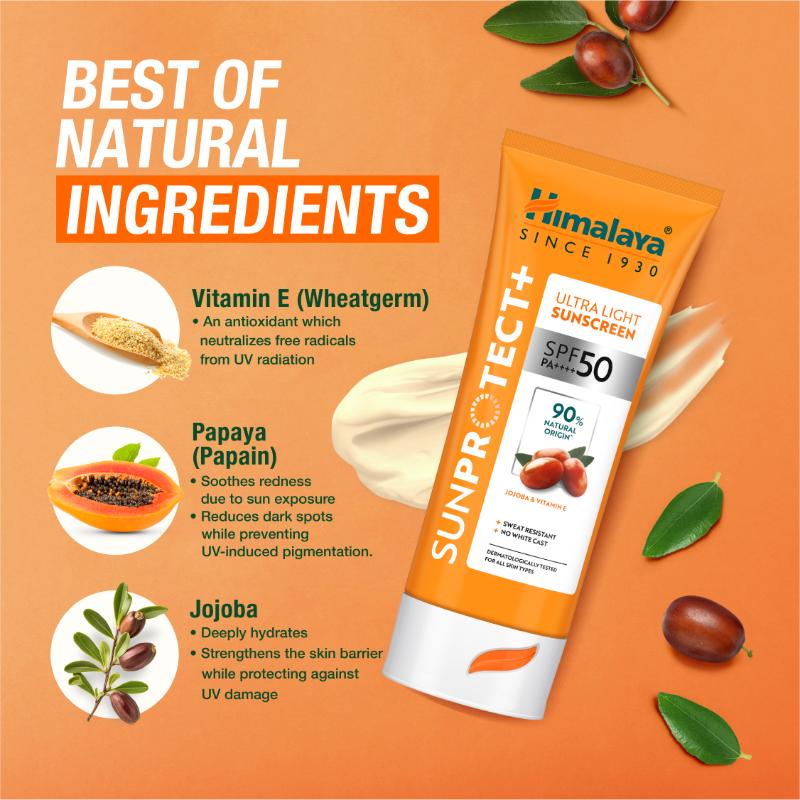 Sun Protect+ Ultra Light Sunscreen SPF 50 PA++++ Sweat Resistant,100% No White Cast
