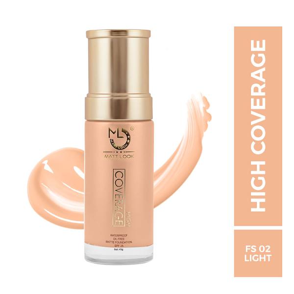 High Coverage Waterproof Oil Free Matte SPF 25 Foundation - Light