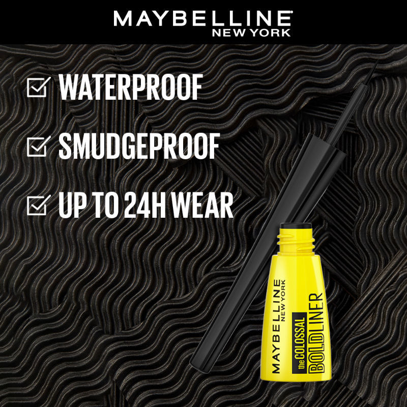 The Colossal Bold Liner, Smudgeproof & Waterproof Eyeliner - Bold Black