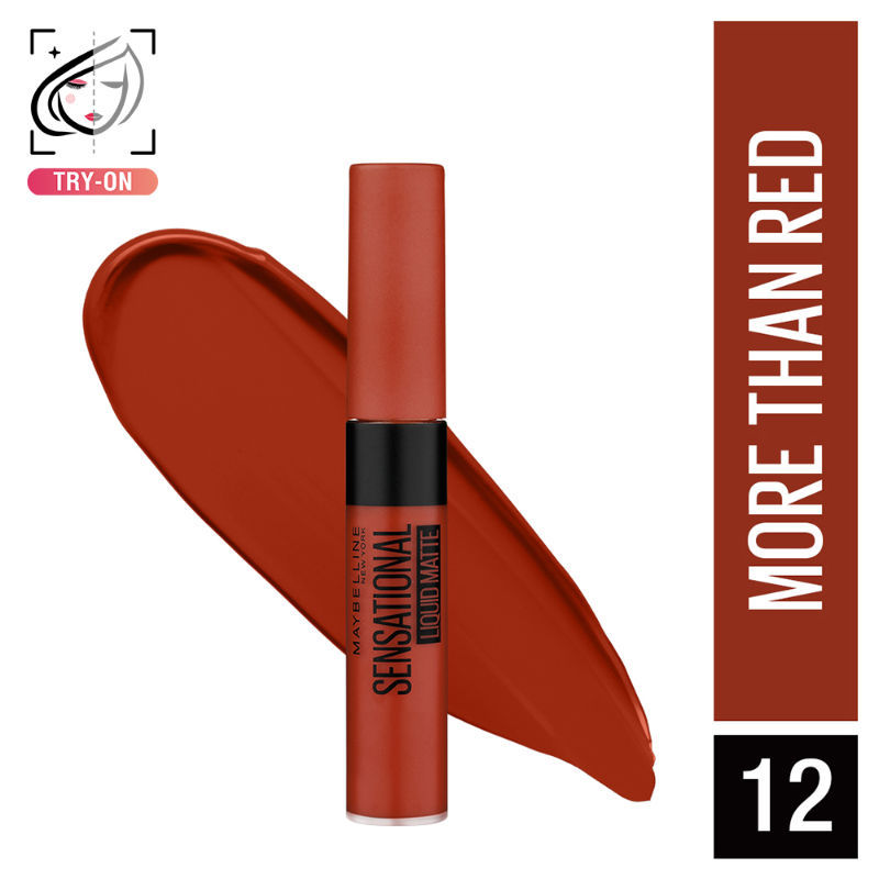 Sensational Liquid Matte Lipstick, Long-lasting - 03 Flush It Red - More Than Red