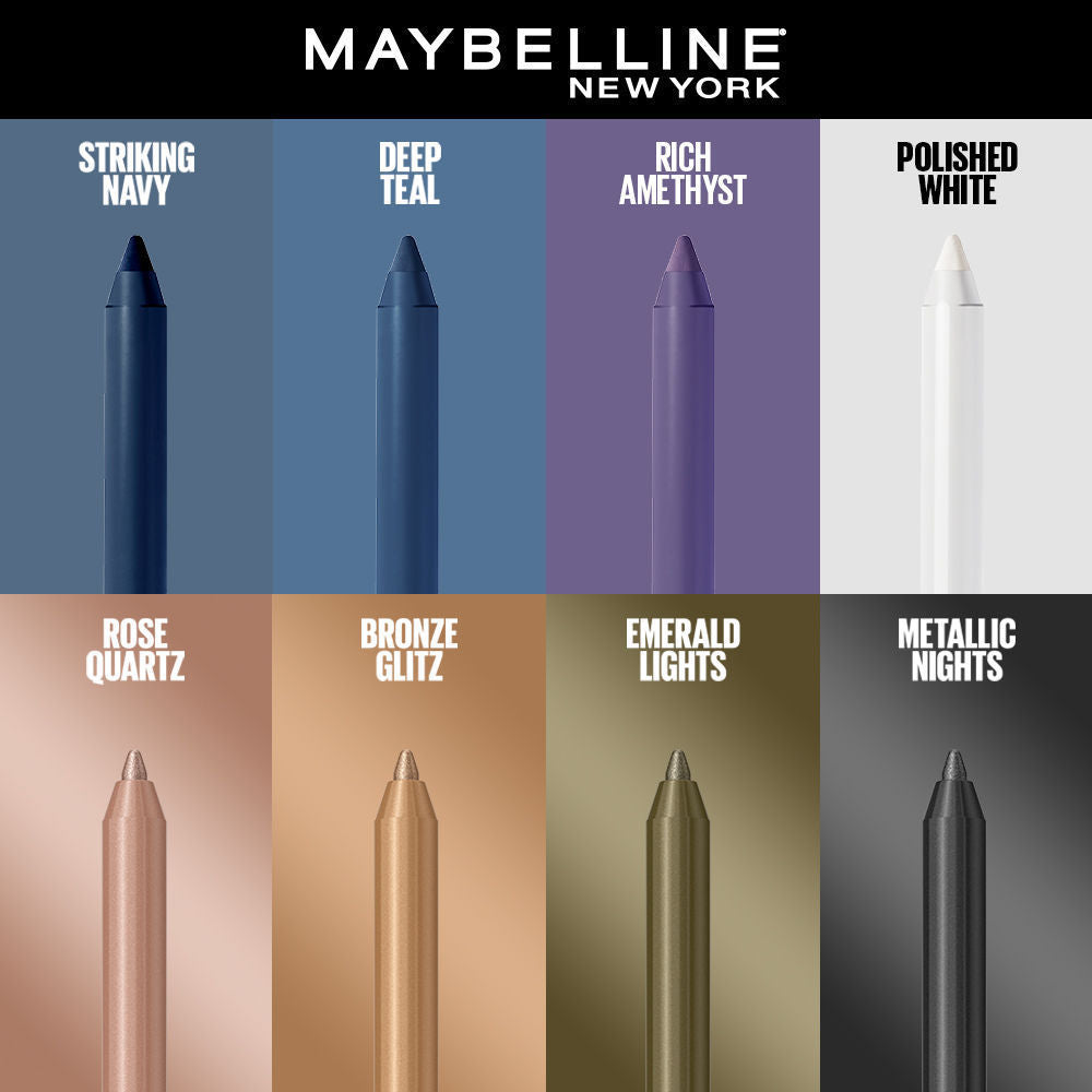 Maybelline Tattoo Gel Eyeliner - Striking Navy Blue, Metallic/Matte, Water & Smudge-proof, Last 36H