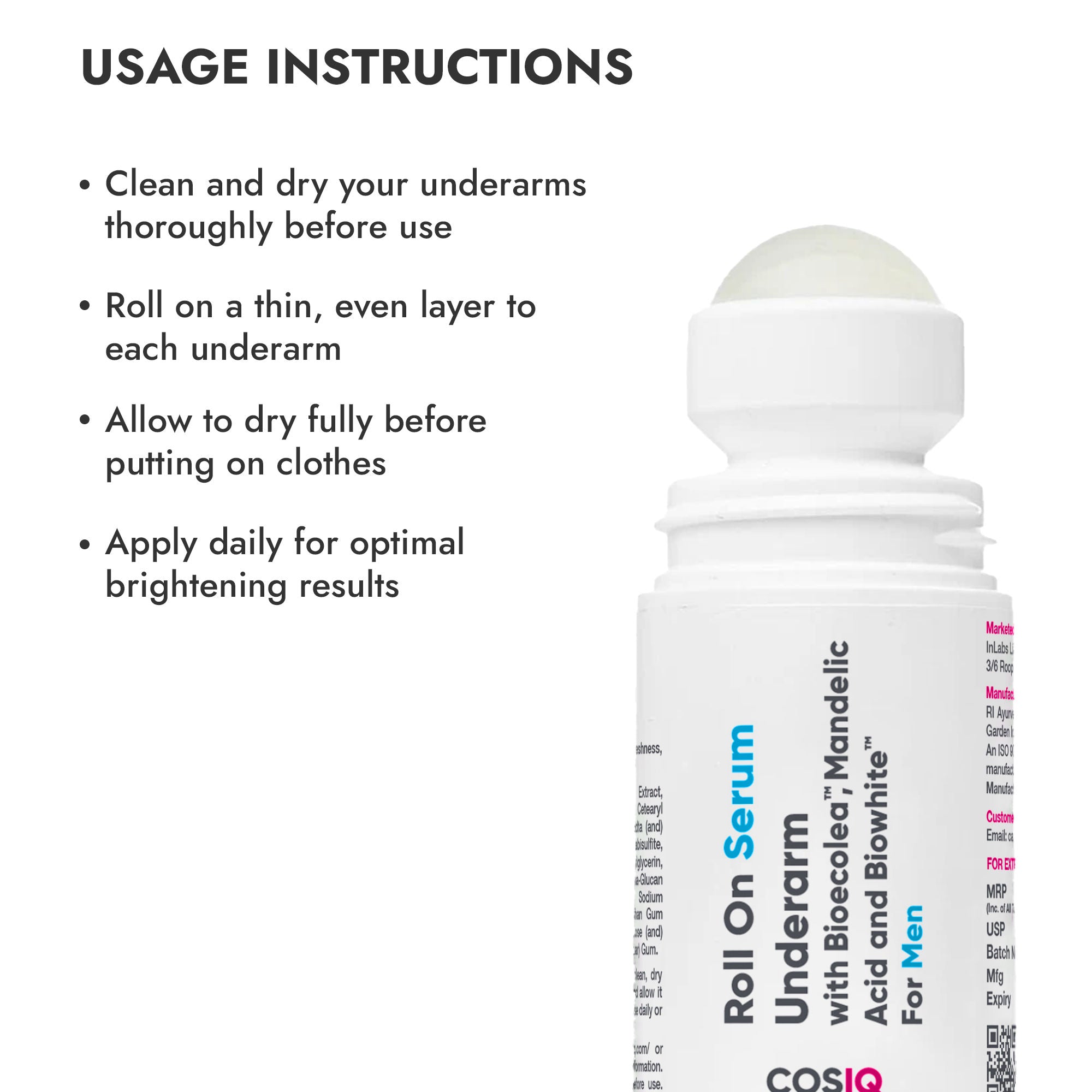 Brightening Underarm Roll On Serum For Men