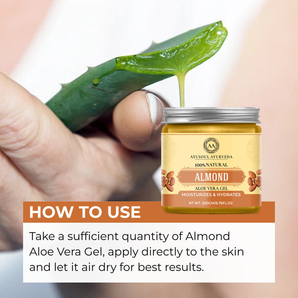 Almond Aloe Vera Gel for Face & Body Skin Treatment