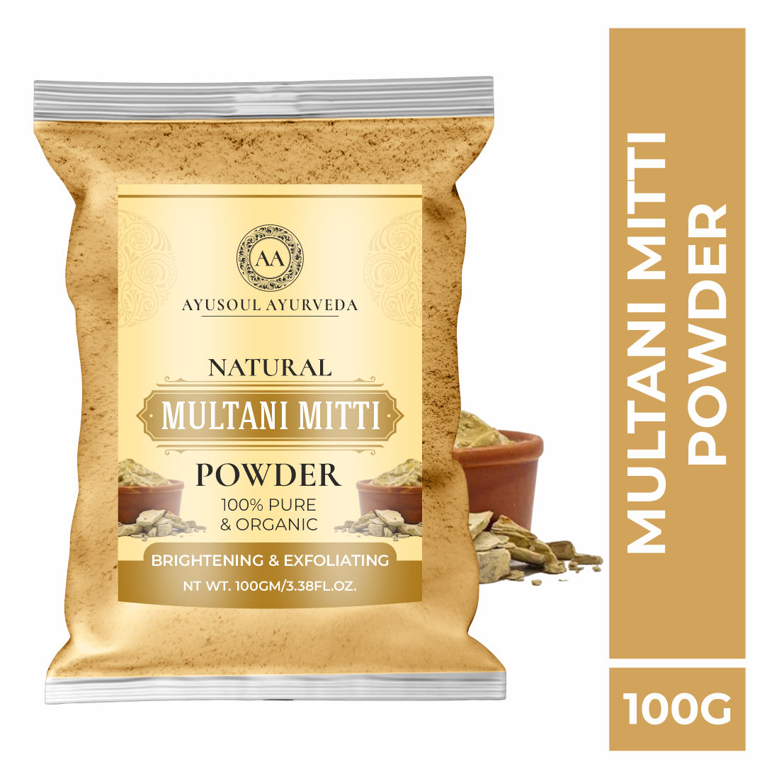 100% Pure Natural & Organic Multani Mitti Powder