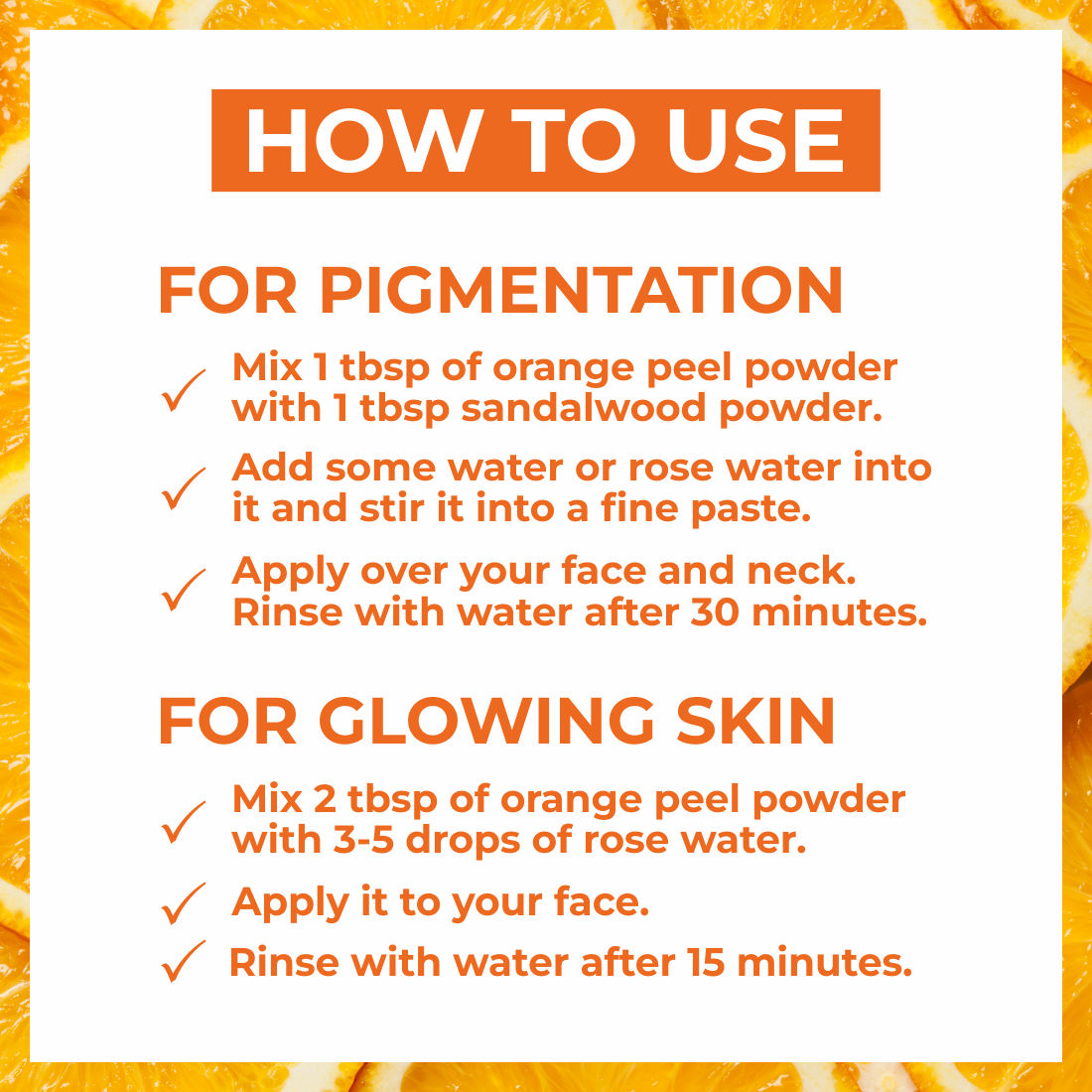 100% Pure Natural & Organic Orange Peel Powder