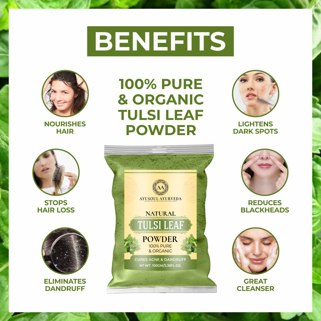 100% Pure Natural & Organic Tulsi (Basil) Leaf Powder
