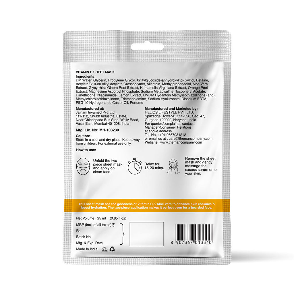Vitamin C Sheet Mask With Hyaluronic Acid & Lemon