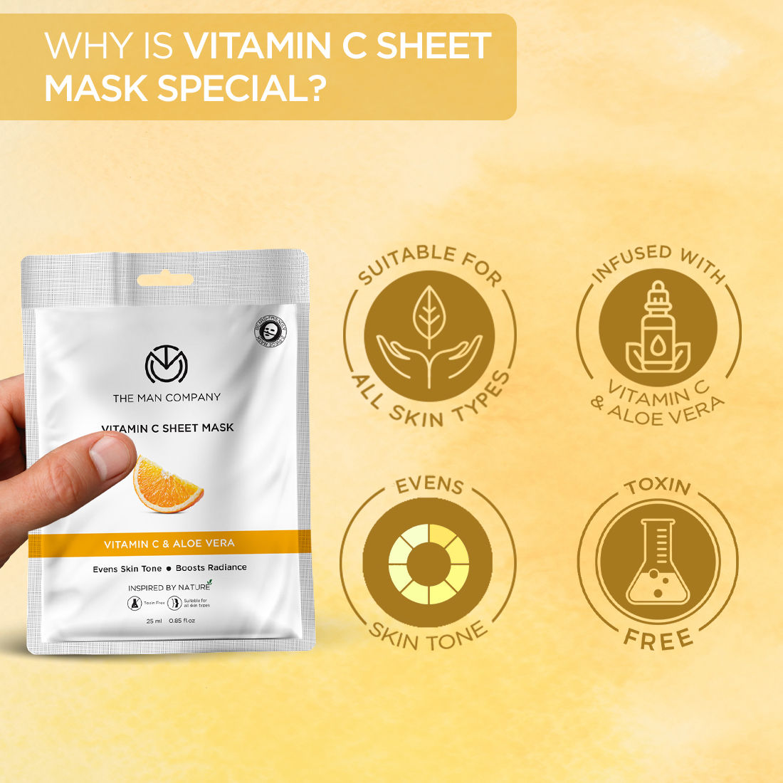 Vitamin C Sheet Mask With Hyaluronic Acid & Lemon