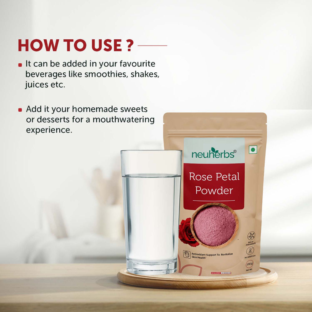 Rose Petal Powder to Revitalize Skin Health with Antioxidants and No Additives