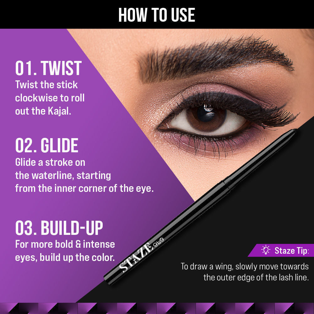 All Eyes On You Intense Black Matte Waterproof Kajal | 01 Blackest Black