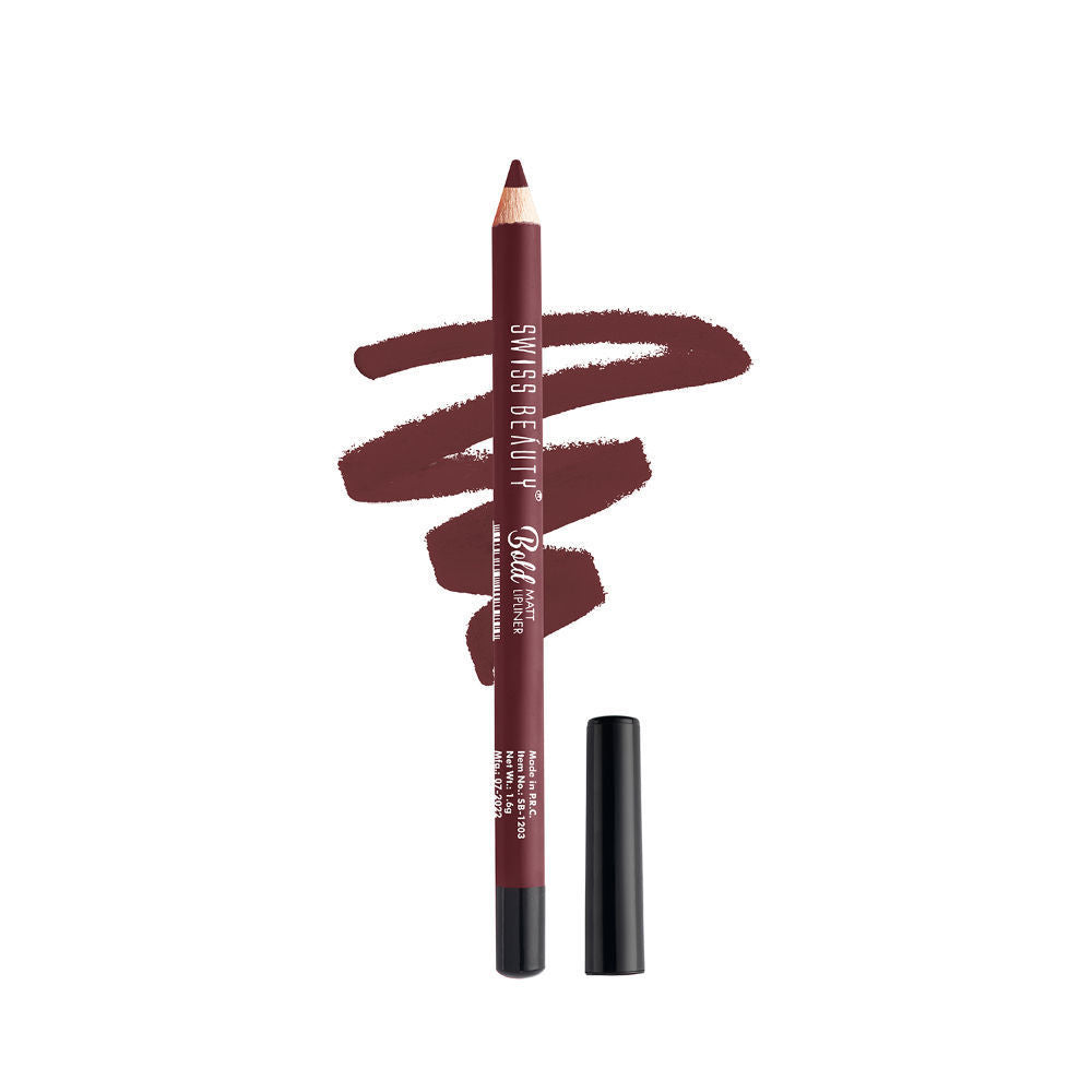 Bold Matt Lip Liner Pencil, Long-lasting , Matte Finish , Non-Drying - 2 Maroon