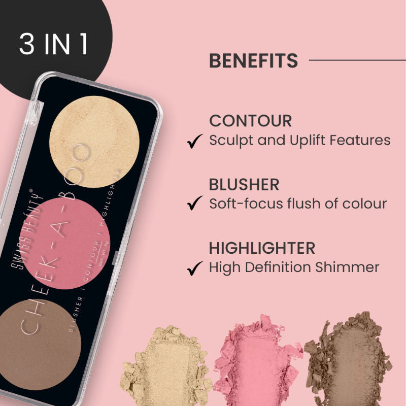 Cheek-A-Boo 3 In One Blushe Contour And Highlighter