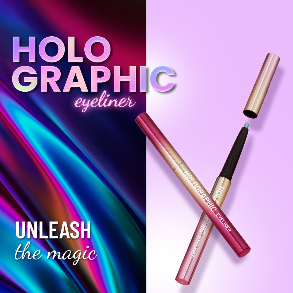 Holographic Eyeliner , Multi Chrome Effect , Water -Proof ,Smudge Proof