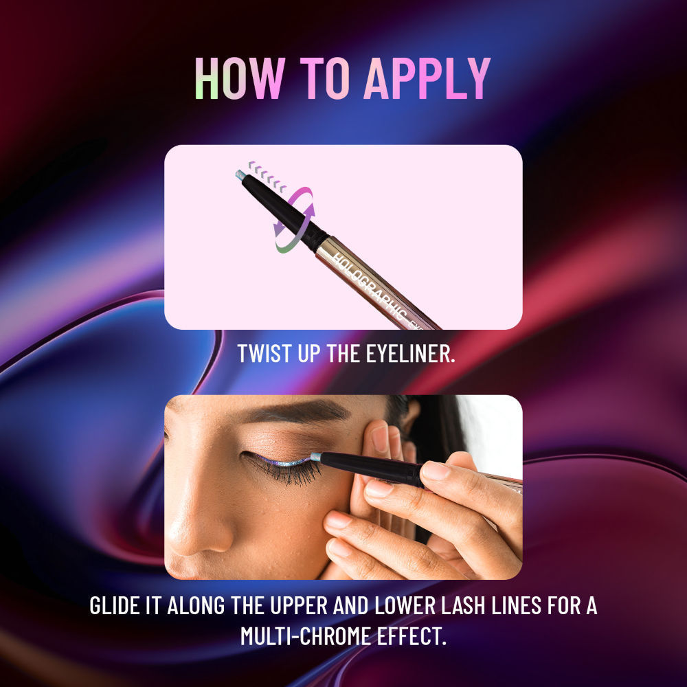 Holographic Eyeliner , Multi Chrome Effect , Water -Proof ,Smudge Proof
