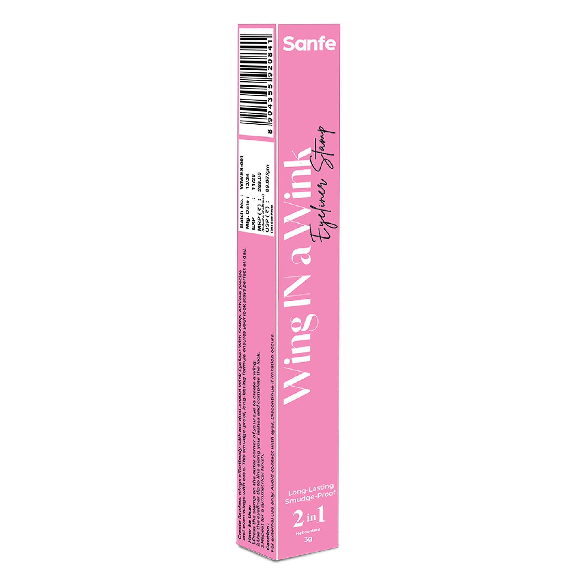 Wing In A Wink Eyeliner With Stamp, Waterproof Smudge Proof Eye Liner Liquid Pen