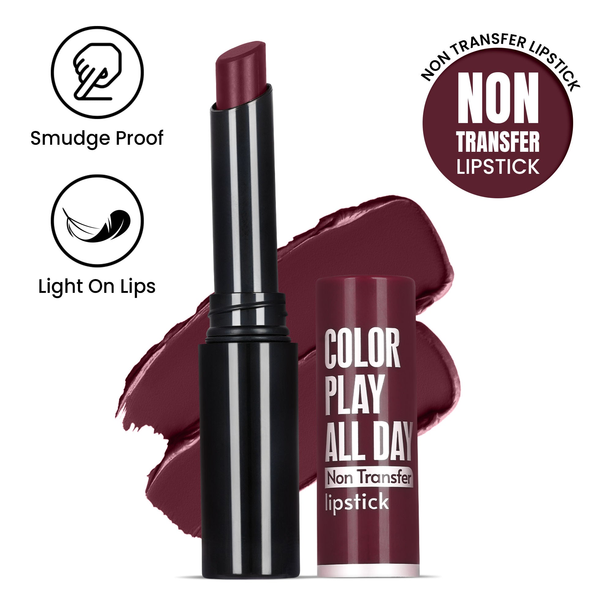 Play All Day Non Transfer Lipstick - Rust Red