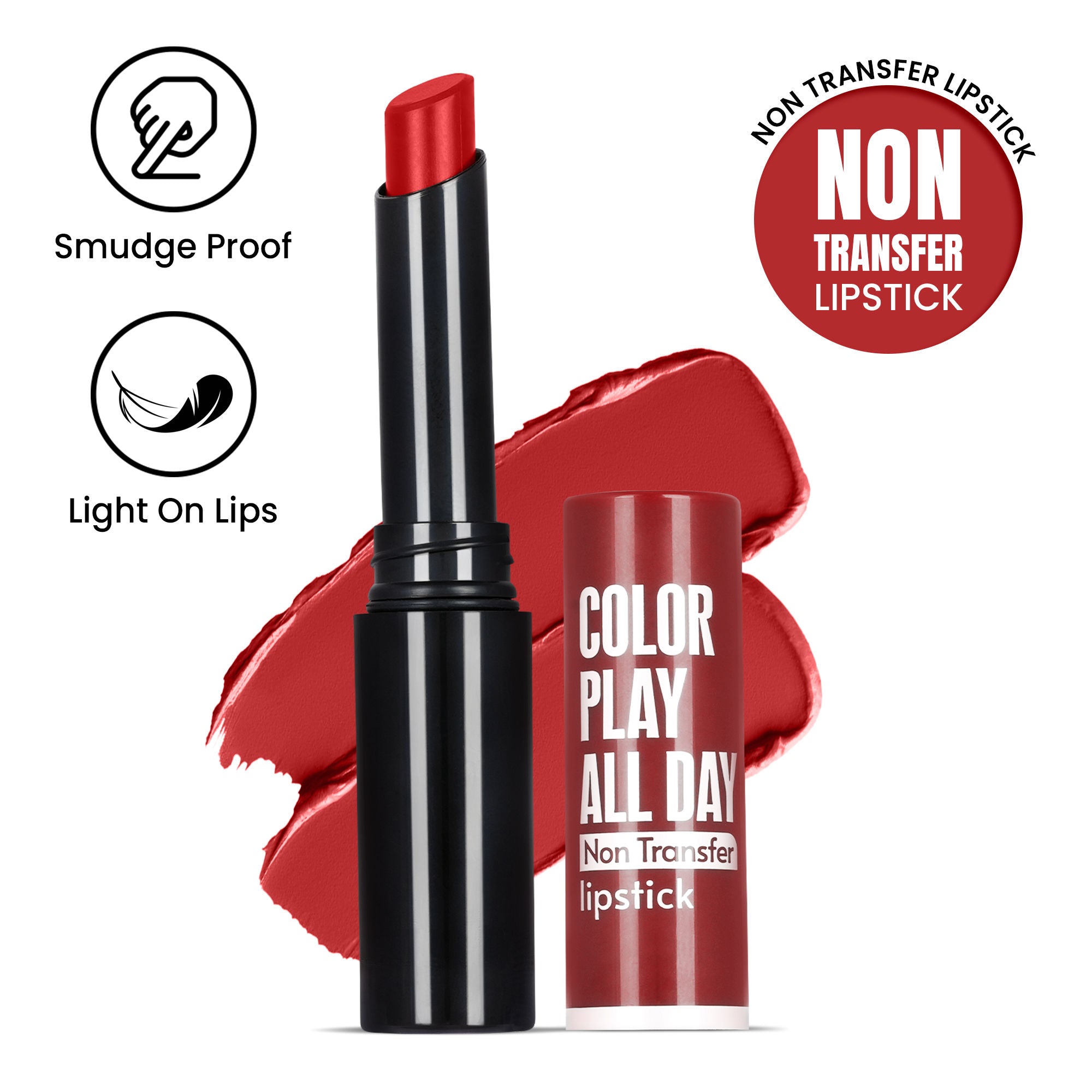 Play All Day Non Transfer Lipstick - Vivid Red
