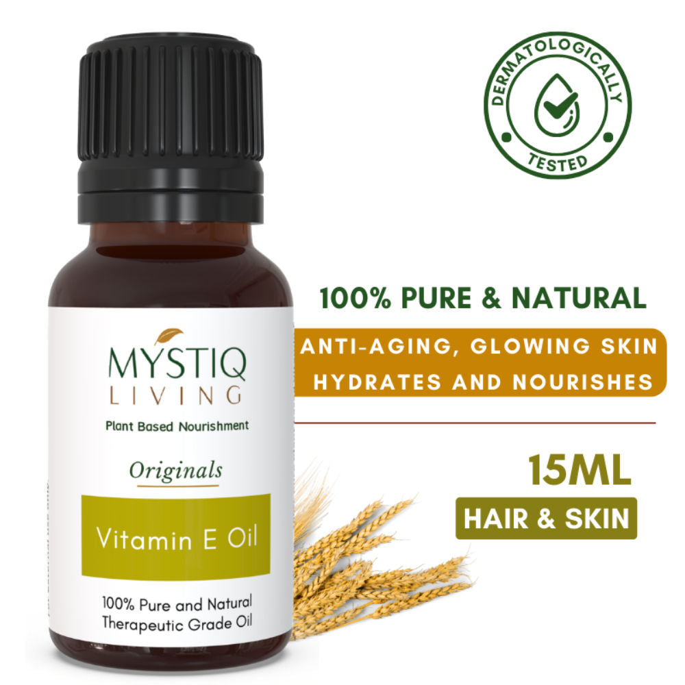 Natural Vitamin E Oil For Hair, Skin & Face Oil Glowing And Hydrated Skin