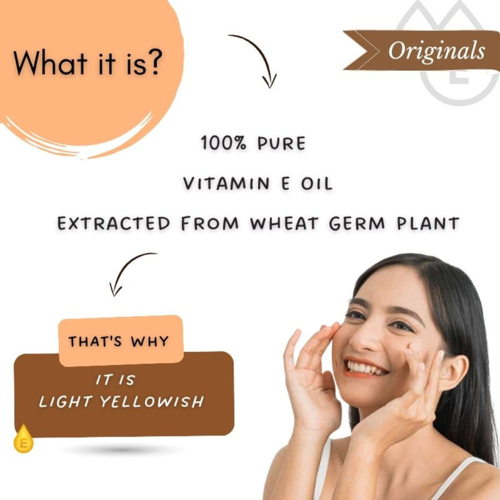 Natural Vitamin E Oil For Hair, Skin & Face Oil Glowing And Hydrated Skin
