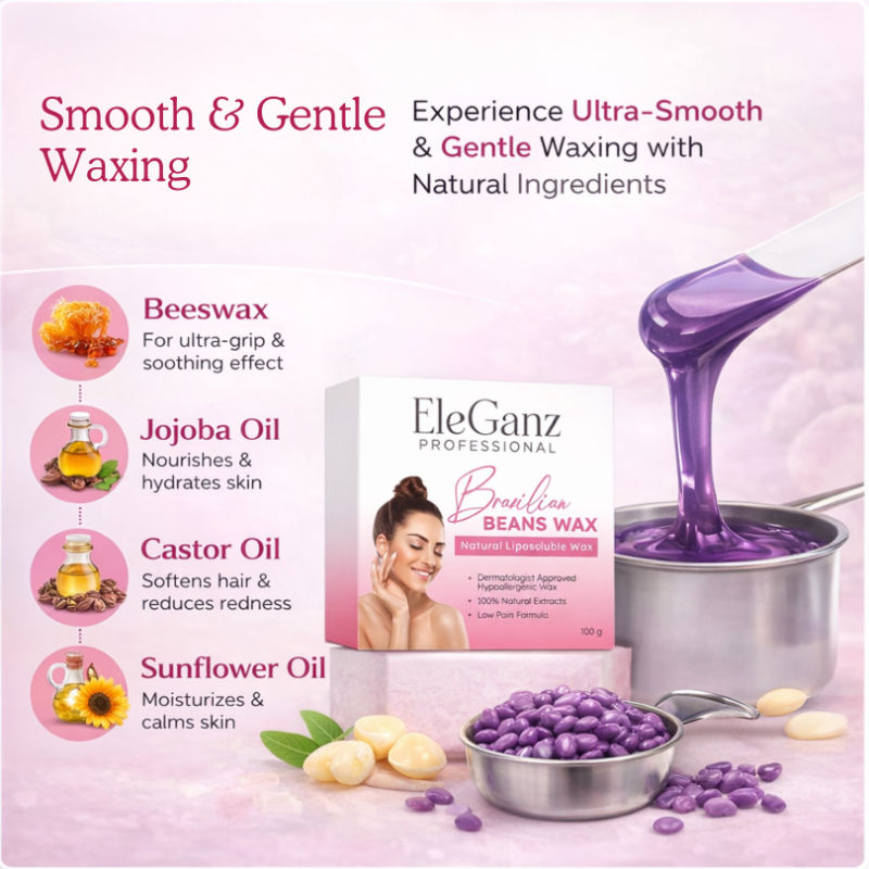 Brazilian Hair Removal Wax 100% Natural, Castor Oil, Bees Wax, Sunflower Oil