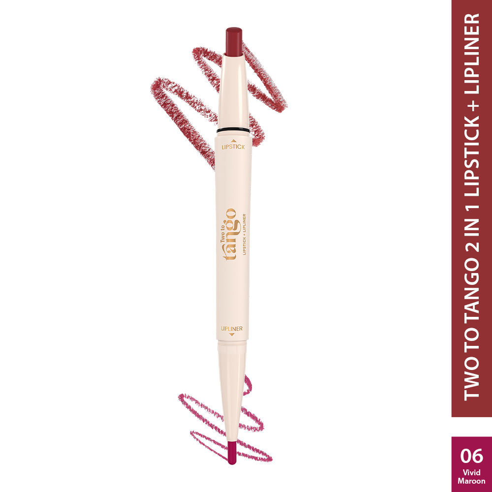 Two To Tango Lip Liner + Lipstick Duo - Vivid Maroon